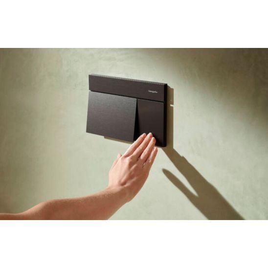 Set buton de spălare Hansgrohe Element E 66003340, vas WC Hansgrohe EluPura S 60193450, 01022180, 60148450