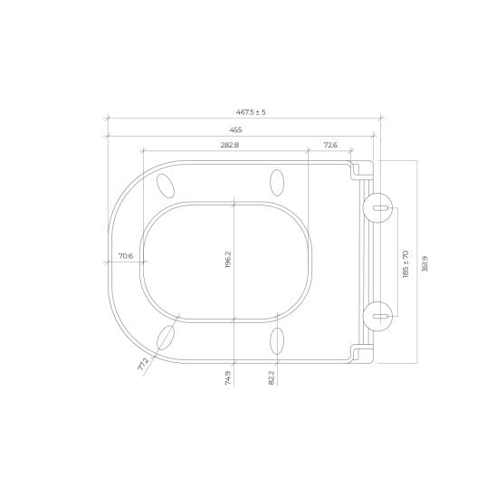 Set vas WC Oltens Hadsel 42039000, capac WC Oltens Hadsel 45120000