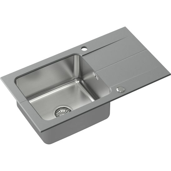 Set chiuvetă din granit-oțel Quadron Edward FUS_E7844SZ_3623500BS, inserție scurgătoare Quadron Q R3825GR_MP