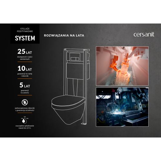 Set vas WC cu capac soft-close Cersanit City S701-405, set cadru cu buton Cersanit S701-778