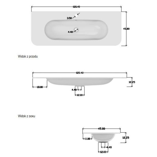 Set dulap Comad Ovalia Cremona OVALIA CREMONA 82-120-46-2S, lavoar Comad Pure PURE WHITE GLOSS UM 120-46, OVALIA CREMONA 80-40-1D