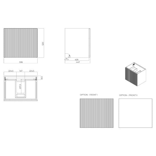 Set dulap Oltens Lun 60027060, blat Oltens Lun 63024060