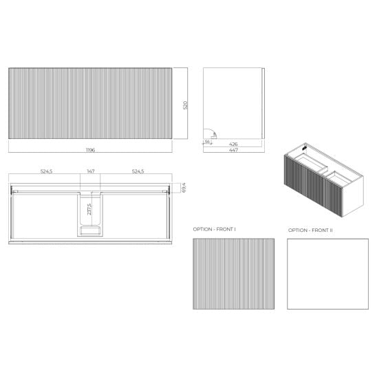 Set dulap Oltens Lun 60030060, blat Oltens Lun 63027300