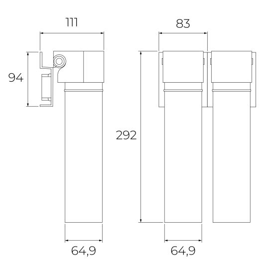 Set baterie pentru filtru apă Teka Uni 116080001, filtru sub chiuvetă Teka TWF 118510001