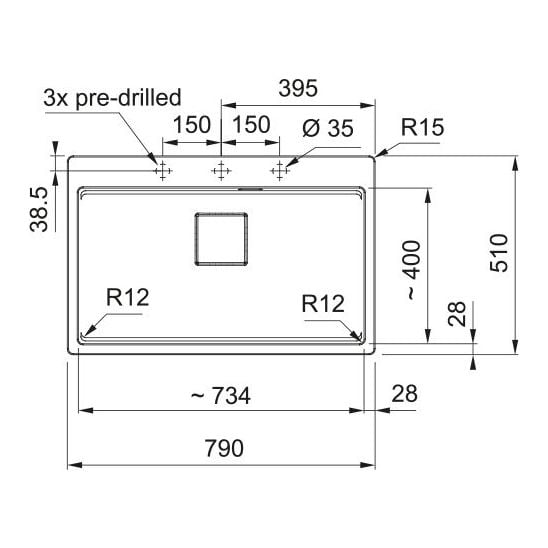 Set chiuvetă din granit Franke Kanon 114.0749.643, baterie bucătărie Franke Lina 115.0693.229