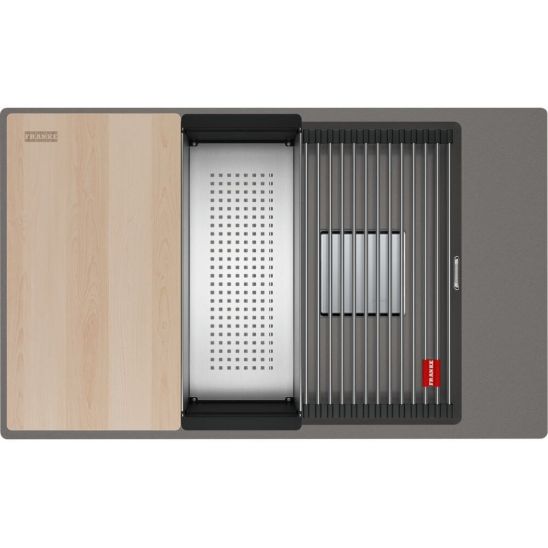 Set chiuvetă din granit Franke Kanon 125.0749.668, baterie bucătărie Franke Lina 115.0626.057