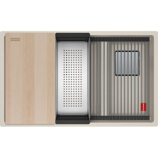 Set chiuvetă din granit Franke Kanon 125.0749.676, baterie bucătărie Franke Lina 115.0626.082