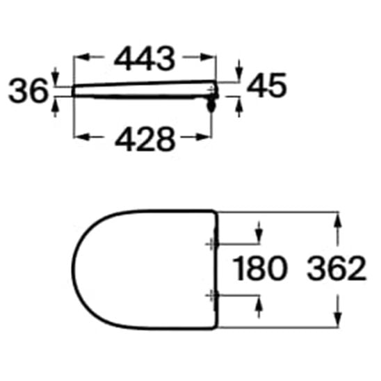 Set vas WC Roca Meridian A347747000, capac WC Roca Meridian A801F92001