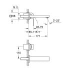 Set baterie lavoar Grohe Eurocube 19895000, element ascuns Grohe 23200002