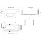 Set cada dreptunghiulară Ravak Chrome C731000000, sifon pentru cadă Ravak X01305, GPX2240015