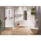 Set cabină de duș Cersanit Arteco S157-001, cădiță de duș semirotundă Cersanit Tako S204-003