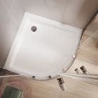 Set cabină de duș Cersanit Arteco S157-001, cădiță de duș semirotundă Cersanit Tako S204-003