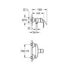 Set set de duș Grohe Euphoria 27226001, baterie de duș Grohe Eurosmart 33555002