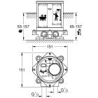 Set baterie cadă-duș Grohe Eurocube 23667001, element de fixare pe podea Grohe 45984001