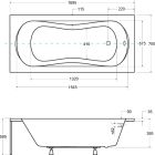 Set cada dreptunghiulară Besco Aria #WAA-170-PA, carcasa pentru cadă Besco #OAP-170-UNI