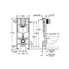 Set cadru ascuns cu buton de acționare Grohe Rapid SL 39448000, vas WC cu capac soft-close Grohe Bau Ceramic 39351000