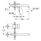 Set baterie lavoar Grohe Essence New 19408AL1, element ascuns al bateriei Grohe Eurostyle 23571000