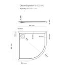 Set cabină de duș Oltens Vorma 20102100, cădiță de duș semirotundă Oltens Superior 16002000
