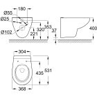 Set cadru ascuns cu buton de acționare Grohe Solido 38811KF0, vas WC Grohe Bau Ceramic 39427000, 39492000