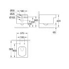 Set vas WC Grohe Cube Ceramic 3924400H, cadru încastrat Grohe Rapid SL 38827000, 39488000