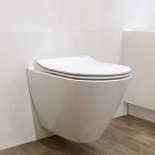 Set vas WC cu capac soft-close Cersanit City K701-104, cadru ascuns cu buton de acționare Cersanit S701-779