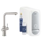 Set baterie de bucatarie cu filtru Grohe Blue 31539DC0, chiuvetă din granit Grohe K700 31655AP0