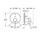Set cap de duș cu braț Grohe Rainshower Mono 26558DL0, baterie cadă-duș Grohe Essence 24058DL1, 26574DL0, 26658DL0, 28388DA0