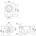 Set vas WC Cersanit Inverto K671-001, cadru încastrat Cersanit Tech Line Opti K97-492, K98-0187, K97-497