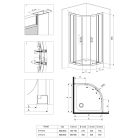 Set cabină de duș Deante Funkia KYP_N51K, cădiță de duș semirotundă Deante Standard New KTA_053B, NHC_025C