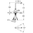 Set baterie bucătărie Grohe Minta 31613000, chiuveta din otel Grohe K700 31574SD1