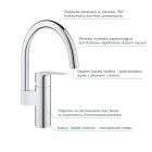 Set chiuvetă din granit Grohe K700 31654AP0, baterie bucătărie Grohe Start 30469000