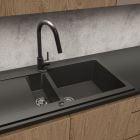 Set chiuvetă din granit Oltens Gravan 72300300, baterie bucătărie Oltens Myvat 35205300