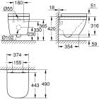 Set vas WC cu capac soft-close Grohe Euro Ceramic 39693000, cadru ascuns cu buton de acționare Grohe Solido 38811KF0