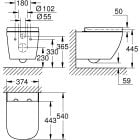 Set vas WC Grohe Euro Ceramic 39554000, cadru ascuns cu buton de acționare Grohe Solido 38811KF0