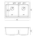 Set chiuveta GraniteQ Quadron Bill HCQB9062U8_PVDG1, cana termică Quadron M0051