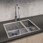 Set chiuveta din otel Oltens Stalvask 71200100, baterie bucătărie Oltens Litla 35204800