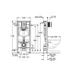 Set vas WC Grohe Cube Ceramic 3924500H, cadru încastrat cu buton și sigiliu Grohe Solido 39930000, 39488000