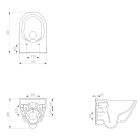 Set vas WC Cersanit Crea K114-015-ECO, capac WC Cersanit Crea K98-0177-ECO