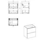 Set dulap Comad Nova Oak NOVA OAK A 82-50-2S, lavoar Comad Dance White UM2050RBDANCE50DP