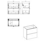 Set dulap Comad Nova Oak NOVA OAK A 82-60-2S, lavoar Comad Wiki UN-WIKI-SW, NOVA BLACK B 89-60