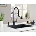 Set baterie bucătărie Franke Active Semi Pro Spray 115.0653.409, dozator de lichid Franke Active SM 119.0547.906