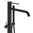 Set baterie cadă-duș Kronenbach Lima 2.0 Black 100.1162SMKB, element de fixare pe podea Kronenbach Aqa 2.0 23491004KB