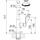 Set baterie bucătărie Franke Maris Slim L Pull-Out 115.0728.394, dozator de lichid Franke Active SM 119.0547.906