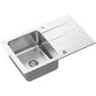 Set chiuvetă din granit-oțel Quadron Michael FUS_M7848BI_3623500BS, inserție scurgătoare Quadron Q R3825BL_MP