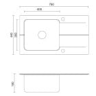 Set chiuvetă din granit-oțel Quadron Edward FUS_E7844SZ_3623500BS, inserție scurgătoare Quadron Q R3825GR_MP