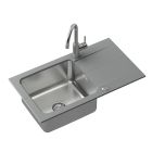 Set chiuvetă din granit-oțel Quadron Edward FUS_E7844SZ_3623500BS, inserție scurgătoare Quadron Q R3825GR_MP