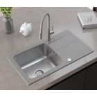 Set chiuvetă din granit-oțel Quadron Edward FUS_E7844SZ_3623500BS, inserție scurgătoare Quadron Q R3825GR_MP