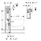 Set vas WC cu capac soft-close Geberit Acanto 502.774.00.1, cadru încastrat Geberit Duofix 111.003.00.2, 111.815.00.1, 156.050.00.1