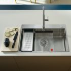 Set chiuveta din otel Franke Box 127.0749.856, baterie bucătărie Franke Eos 115.0590.045