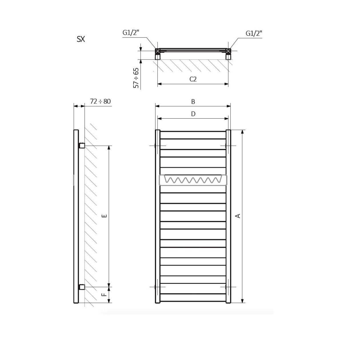 Terma Vivo calorifer de baie scară 91x40 cm alb WGVOV091040K916SX ...
